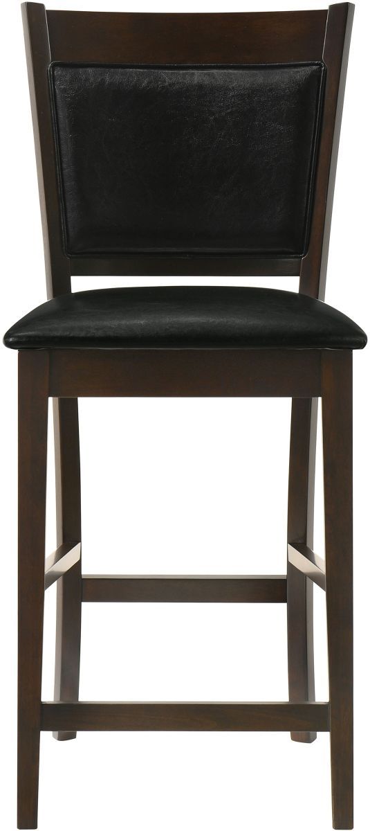 Coaster® Jaden 2-Piece Black/Espresso Upholstered Counter Stools-2