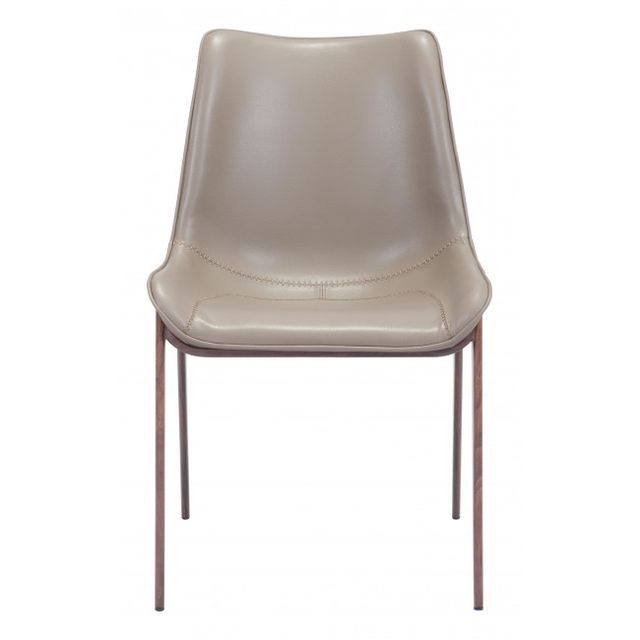 Zuo® Modern Magnus Gray/Walnut Dining Chair-2