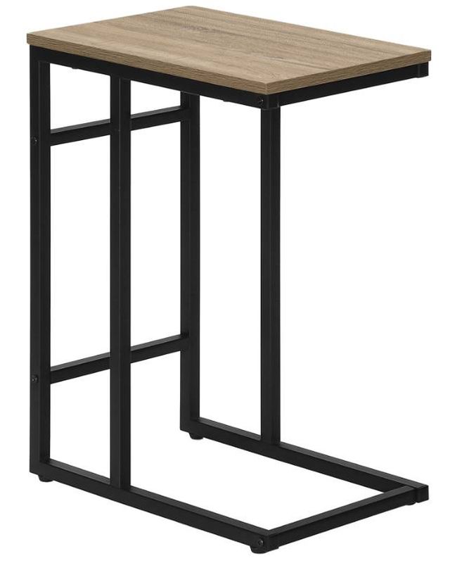 Monarch Specialties Inc. 24"H Dark Taupe Accent Table with Black Metal Frame -0