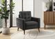 Monarch Specialties Inc. Black 31" Faux Leather Accent Chair with Walnut Wood Legs-1