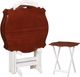 Powell® Serpentine 5-Piece Hazelnut/White Tray Table Set-0