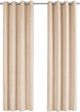 Monarch Specialties Inc. 2-Piece Beige 54" x 95" Room Darkening Curtain Panel Set-0