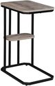 Crown Mark Ida Weathered Gray Chairside Table with Black Frame-0