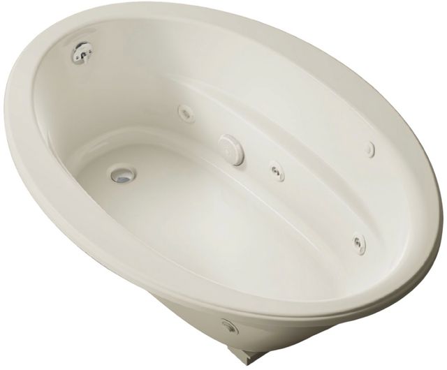 KOHLER® Sunward® Biscuit 60" x 42" Drop-In/Undermount Whirlpool Bath-0