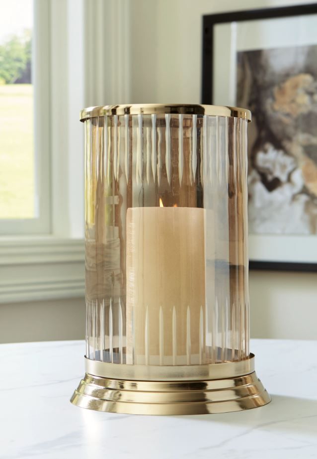 Signature Design by Ashley® Aavinson Amber/Gold 7" Candle Holder-3