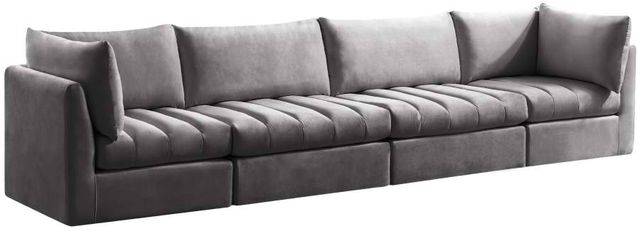 Meridian Furniture Jacob Grey 140" Modular Velvet Sofa-0