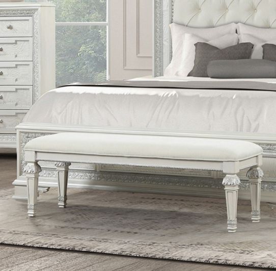 Furniture of America® Stella Mia Creamy White Bench-3
