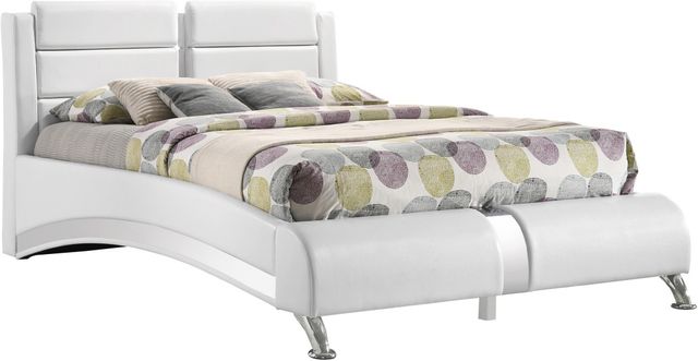 Coaster® Glossy White Full Upholstered Platform Bed-0