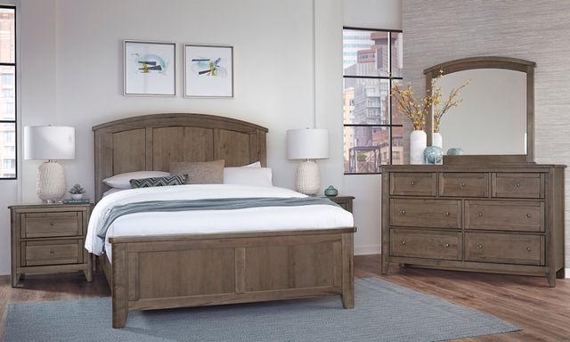 Vaughan-Bassett Woodbridge Dark Cashmere Arched King Panel Bed-1