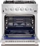 FORNO® Capriasca 30" Stainless Steel Pro Style Gas Range-3