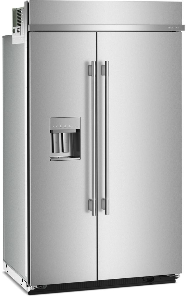 KitchenAid® 48" 29.4 Cu. Ft. PrintShield™ Stainless Steel Built-In Side-by-Side Refrigerator features Exterior Water and Ice Dispenser with Measured Fill-3