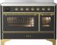 Ilve® Majestic III 48" Graphite Matte Pro Style Induction Range with Triple Glass Door and Brass Trim-0