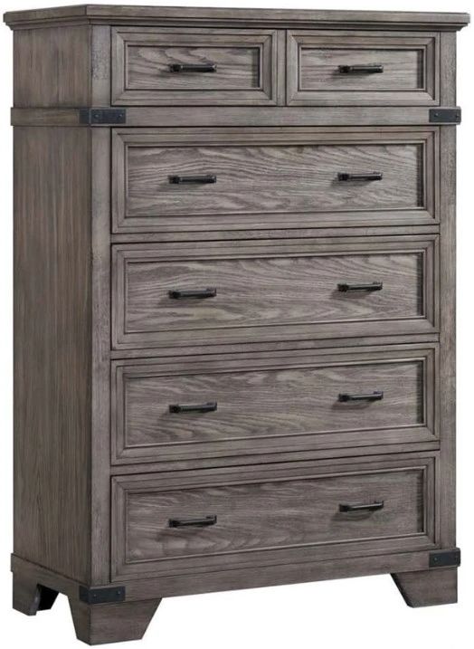 Intercon Forge Wire Brushed Steel Gray 6-Drawer Standard Chest-0