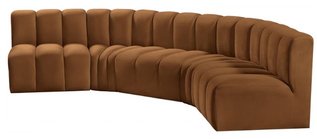Meridian Furniture Arc 5-Piece Saddle Velvet Sectional-1