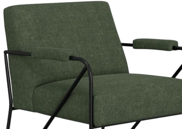 International Furniture Direct Lotus Olive/Matte Black Accent Chair-1