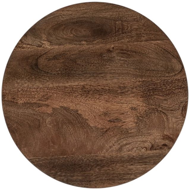 Classic Home Andra Tan Leather Round Accent Table-3