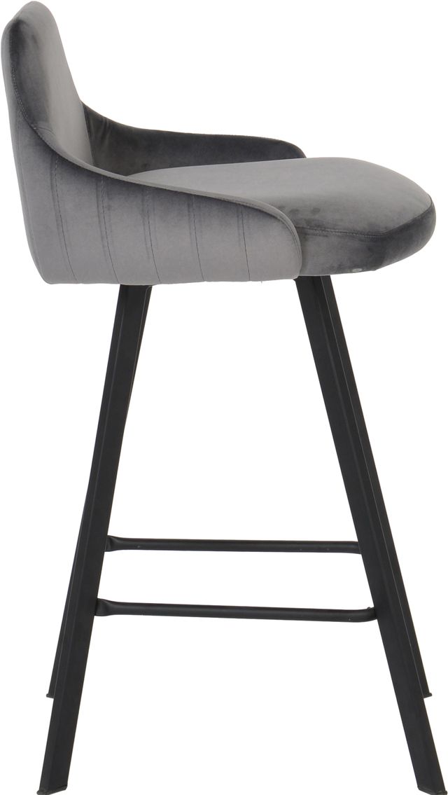 Meridian Furniture Viviene Gray Velvet Counter Stool-2