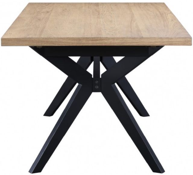 Winners Only® Oxford Beige Top Trestle Dining Table with Black Base-4