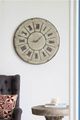 A & B Home Jonet Vintage Matted Bronze Tin Round Clock-3