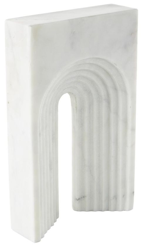 Deco Marche White Rectangular Geometric Sculpture-0