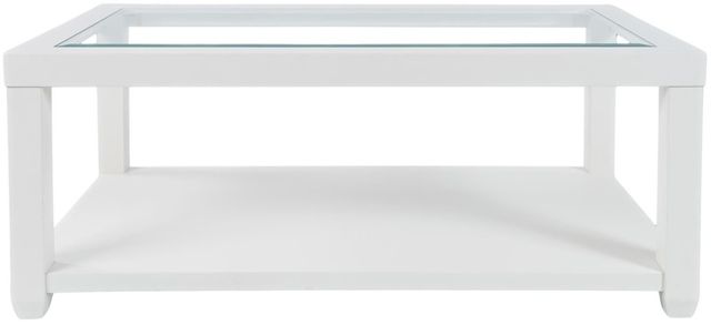 Jofran Inc. Urban Icon Glass Top Coffee Table with White Base-2