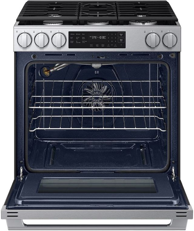 Samsung Bespoke 30" Matte Black Steel Smart Slide-In Gas Range with True Convection-1