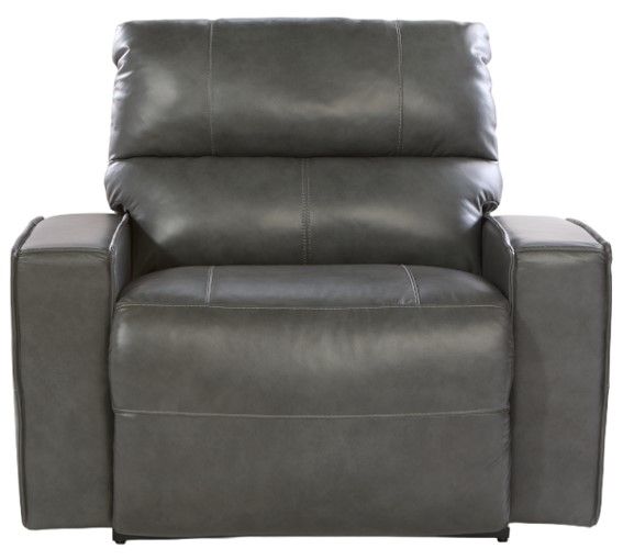 La-Z-Boy® Maddox Slate Leather Manual Reclining Chair and a Half-2