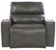 La-Z-Boy® Maddox Slate Leather Manual Reclining Chair and a Half-2