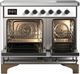 Ilve® Majestic III 40" White Pro Style Induction Range with Triple Glass Door and Burnished Trim-1