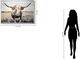 Classy Living Contemplative Western Longhorn Mixed Media Art Wall Art-2