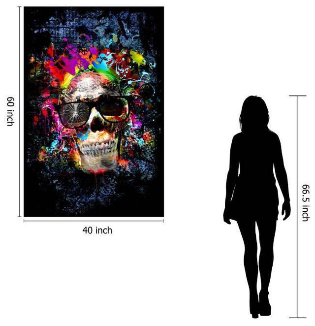 Classy Art Color Me Skull Wall Art-2