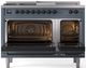 Ilve® Nostalgie II Series 48" Blue Grey Pro Style Dual Fuel Range-1