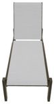 Telescope Casual Leeward Abalone/Beachwood Fabric/Polymer Outdoor MGP Sling Lay-Flat Stacking Armless Long Frame Chaise with Wheels-1