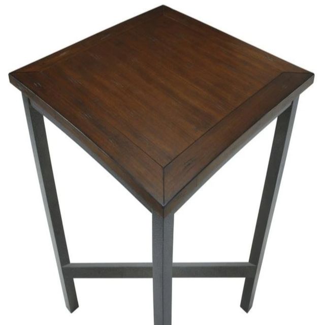 homestyles® Cabin Creek Chestnut Bar Table with Gray Metal Frame -1