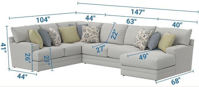 Jackson Furniture Stockbridge 3-Piece Slate Right-Arm Facing Sectional and Chaise-2