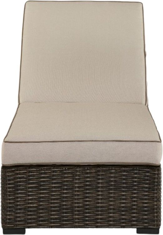 Signature Design by Ashley® Coastline Bay Brown Aluminum/Fabric/Resin Outdoor Chaise Lounge with Cushion-1