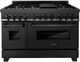 ZLINE 48" Black Stainless Steel Pro Style Dual Fuel Range-0