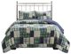 Olliix by Madison Park Timber 3 Piece Green and Navy Full/Queen Reversible Printed Coverlet Set-0