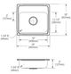 Elkay Lustertone® Classic Lustrous Satin Stainless Steel 19" x 18" x 5" 3-Hole Single Bowl Drop-in ADA Sink with Quick-Clip-1