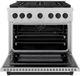 ZLINE Autograph Edition Paramount 36" Satin Stainless Steel Pro Style Dual Fuel Range with Matte Black Accents-2