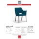 Korson Furniture Ariane Set of 2 Teal Arm Chairs-1