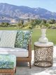 Tommy Bahama® Outdoor Palm Desert Poolside Round End Table with White Agate Stone Top-2