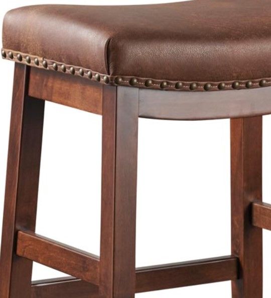 Urban Collections by Yutzy Woodworking Brown Upholstered Saddle Stool-1
