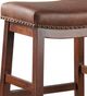 Urban Collections by Yutzy Woodworking Brown Upholstered Saddle Stool-1