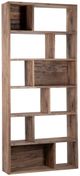 Dovetail Furniture Mariz Medium Brown Antique Tall Bookcase-0