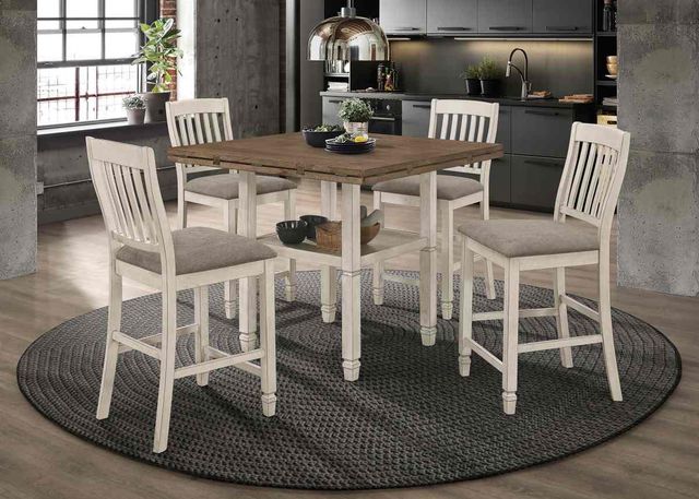 Coaster® Sarasota 7-Piece Nutmeg/Rustic Cream Counter Height Dining Set-0
