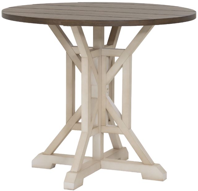 Coast2Coast Home™ Belsey Brown Counter Height Dining Table with Soft Cream Base-0