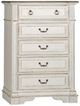 Liberty Furniture Abbey Park 5-Piece Antique White/Weathered Brown King Upholstered Sleigh Bed Set-4