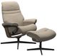 Stressless® by Ekornes® Customizable Sunrise Medium Manual Recliner and Ottoman with Cross Base-0