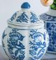 A & B Home Blue/White Leith Decorative Jars-3